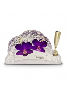 Pen holder with real orchids